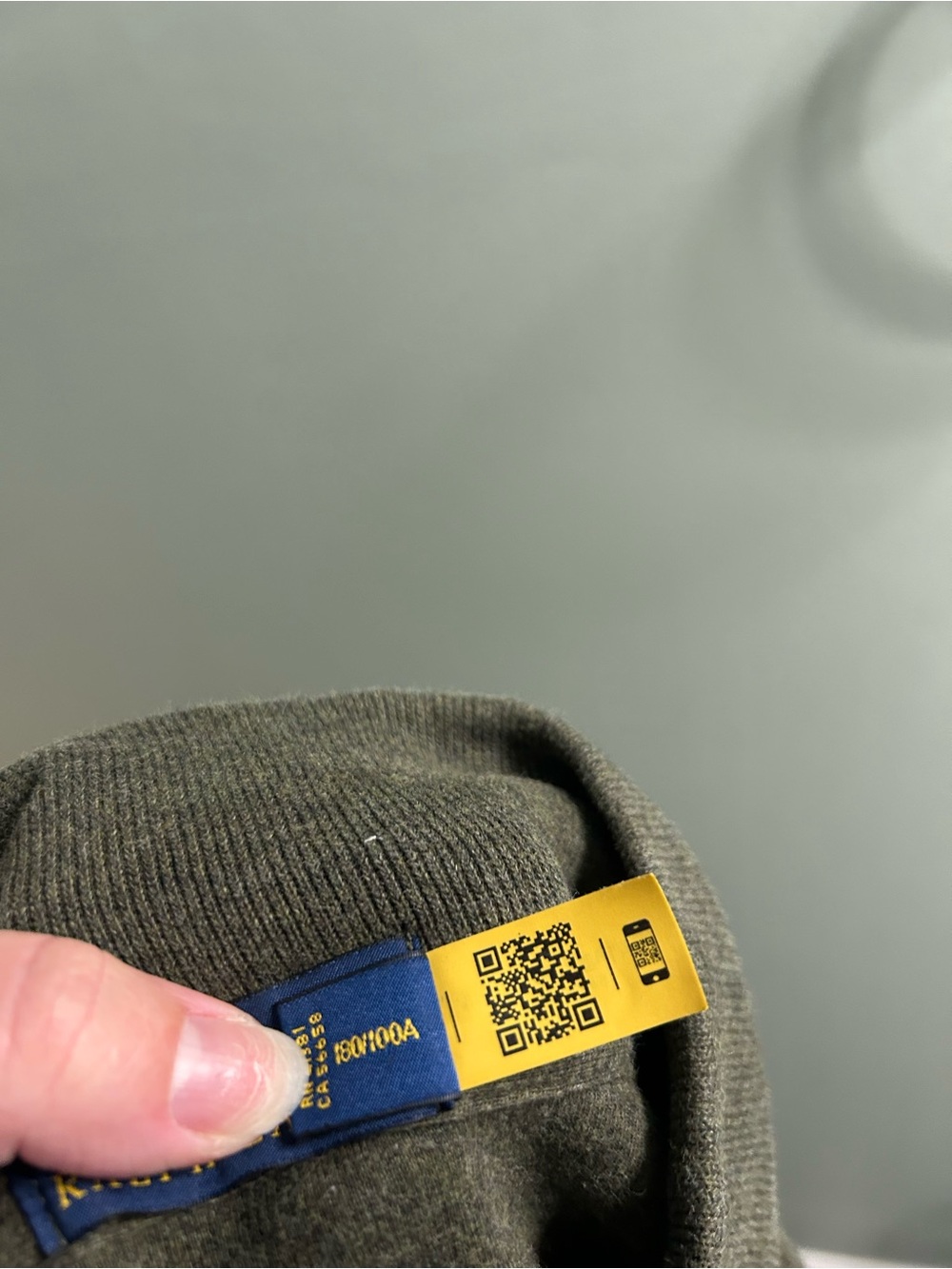Polo Ralph Lauren green French ribbed 1/4 zip sweater - Picture 6 of 8